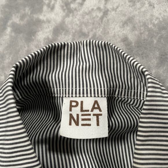 Planet Lauren G Shirt Sz 2 10-14 Artist Smock Tunic Lagenlook Flowy Striped Flaw - Picture 4 of 13